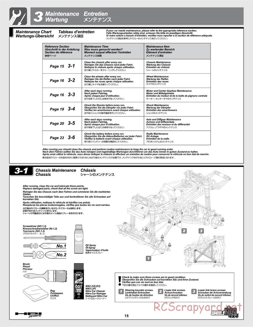 HPI - Wheely King 4x4 (2007) - Manual - Page 15