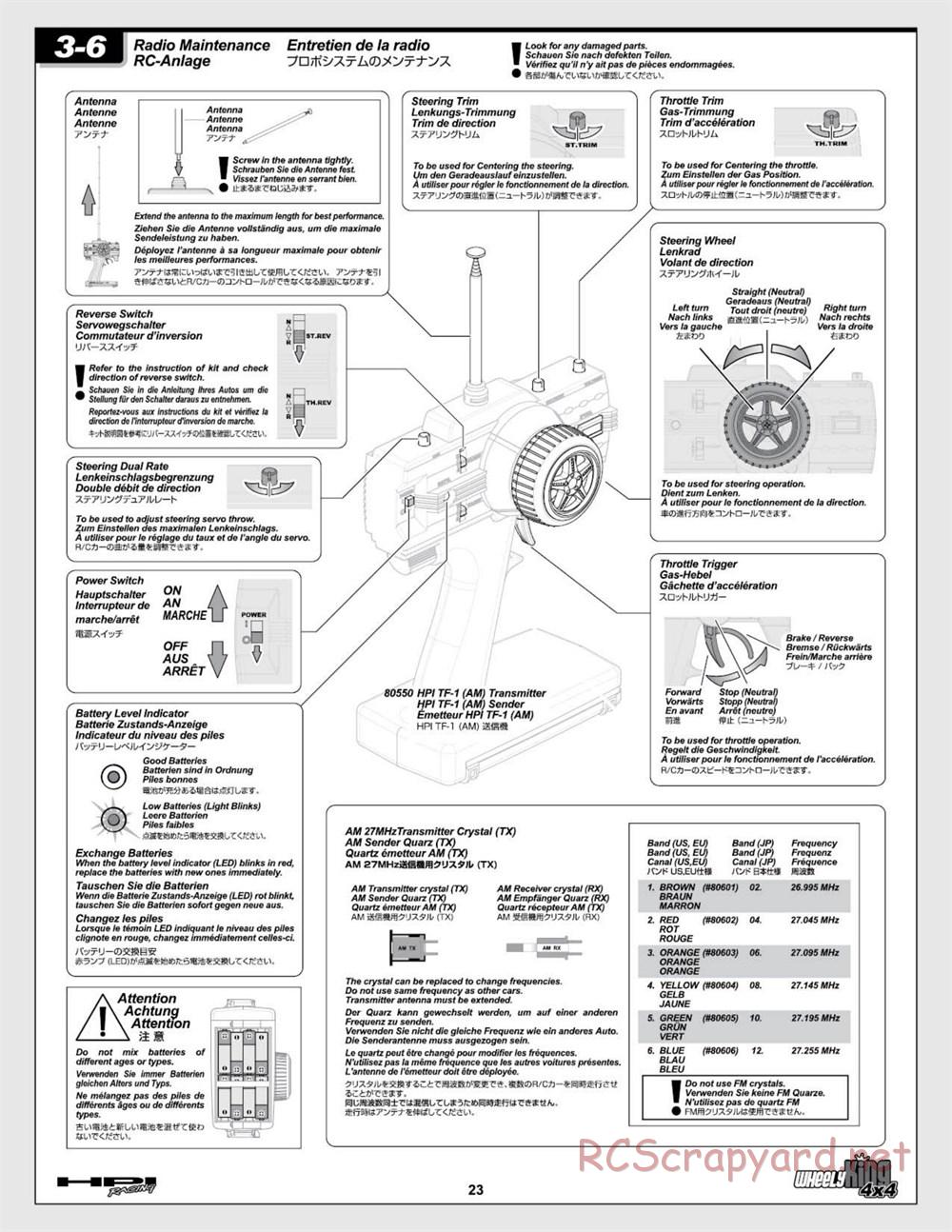 HPI - Wheely King 4x4 (2007) - Manual - Page 23