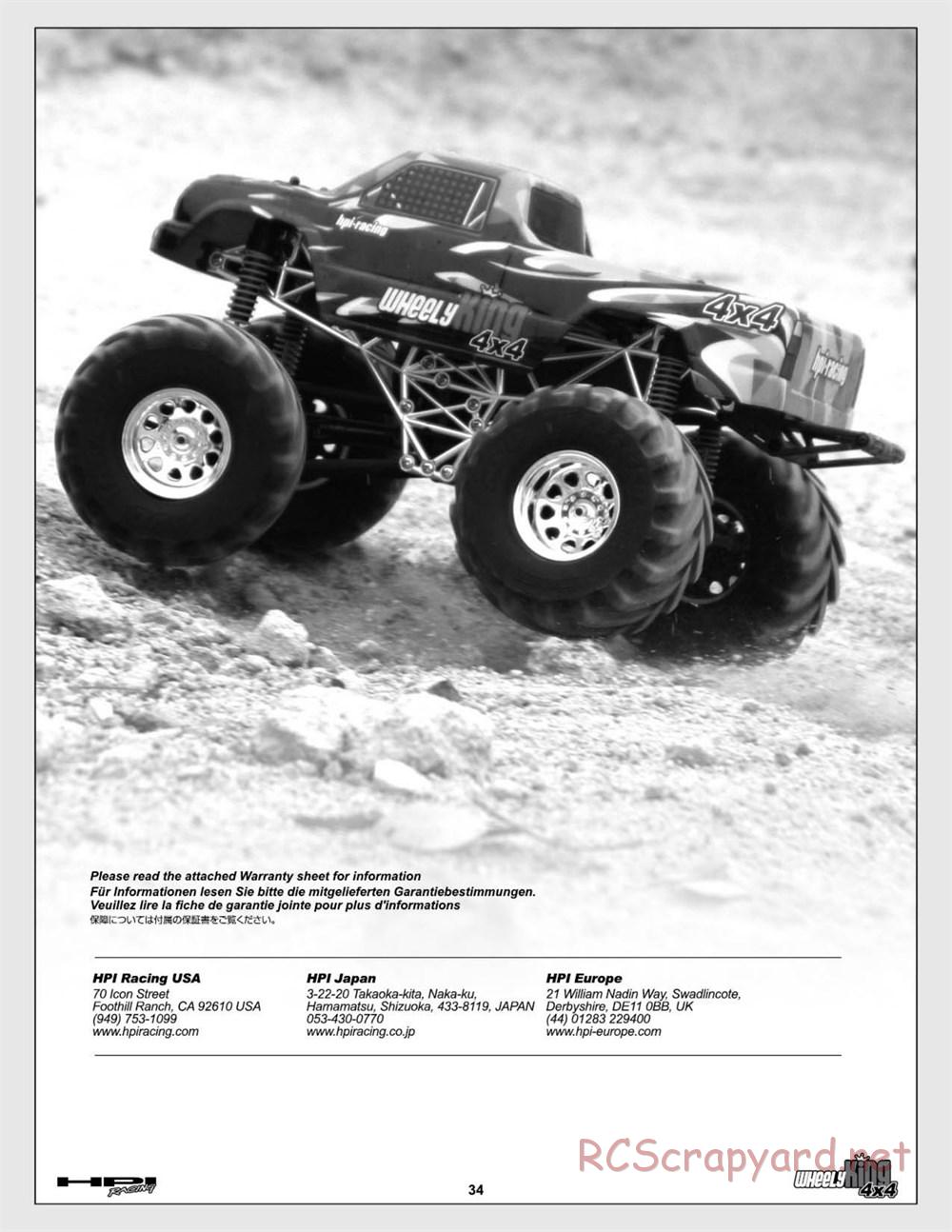 HPI - Wheely King 4x4 (2007) - Exploded View - Page 34