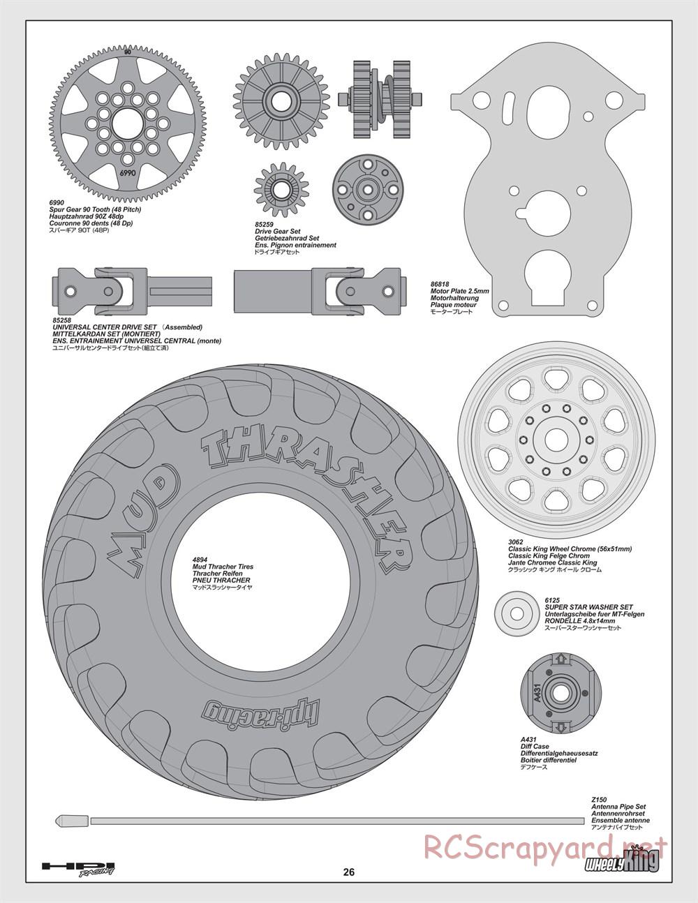 HPI - Wheely King - Exploded View - Page 26