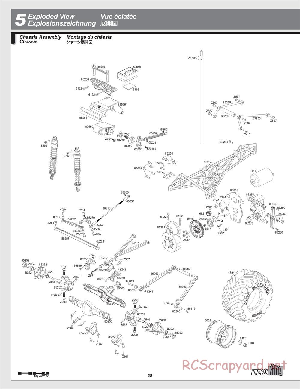 HPI - Wheely King - Exploded View - Page 28