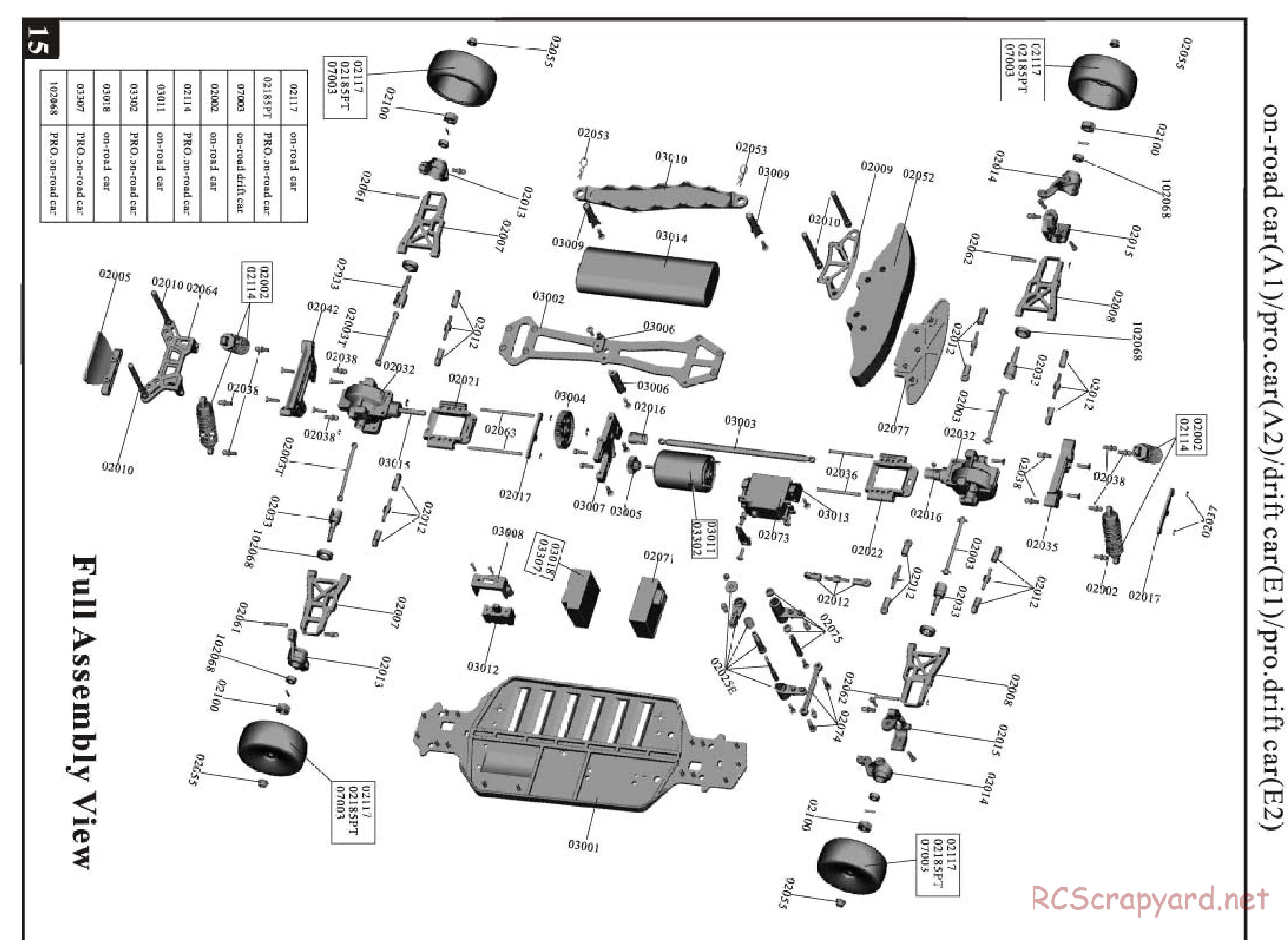 HSP Racing - Xeme - 94103 - Exploded View - Page 1