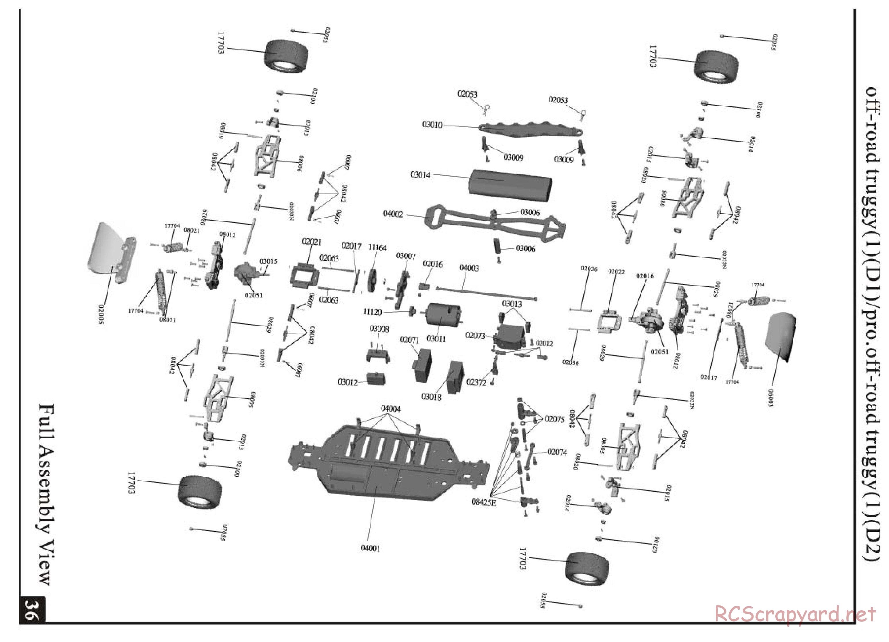 HSP Racing - Tribeshead - 94115 / 94115PRO - Exploded View - Page 1