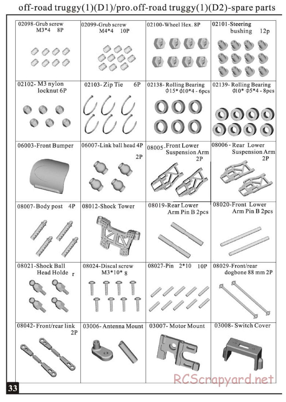 HSP Racing - Tribeshead - 94115 / 94115PRO - Parts List - Page 4