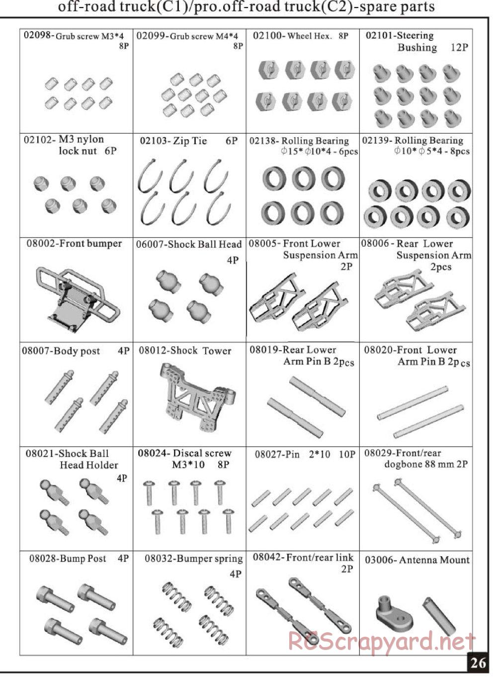 HSP Racing - Brontosaurus - 94111 - Parts List - Page 4