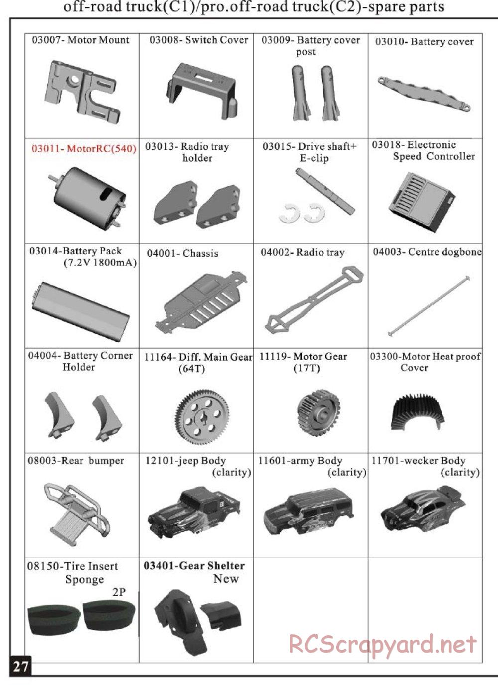 HSP Racing - Brontosaurus - 94111 - Parts List - Page 5