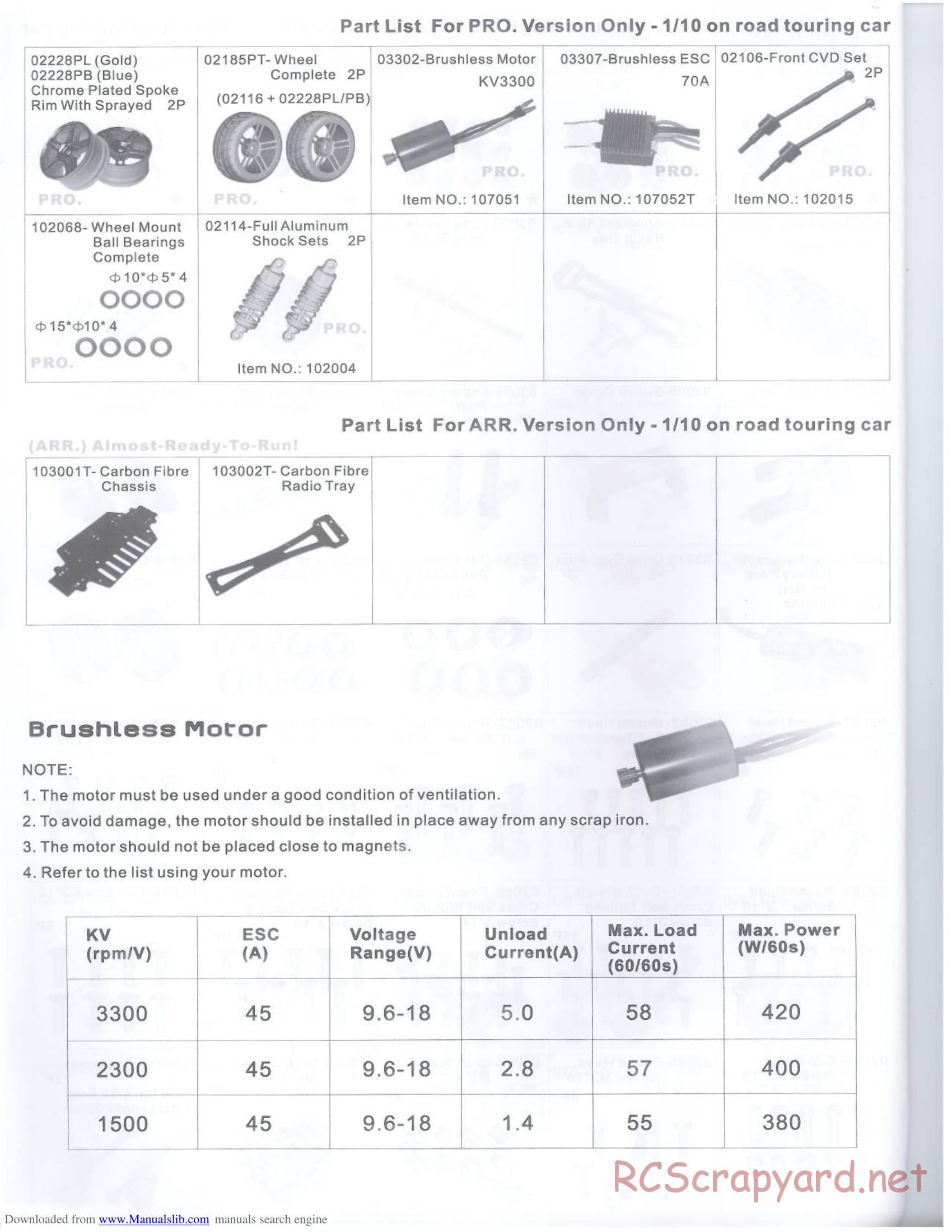 HSP Racing - Xeme-Pro - 94103PRO - Manual - Page 10