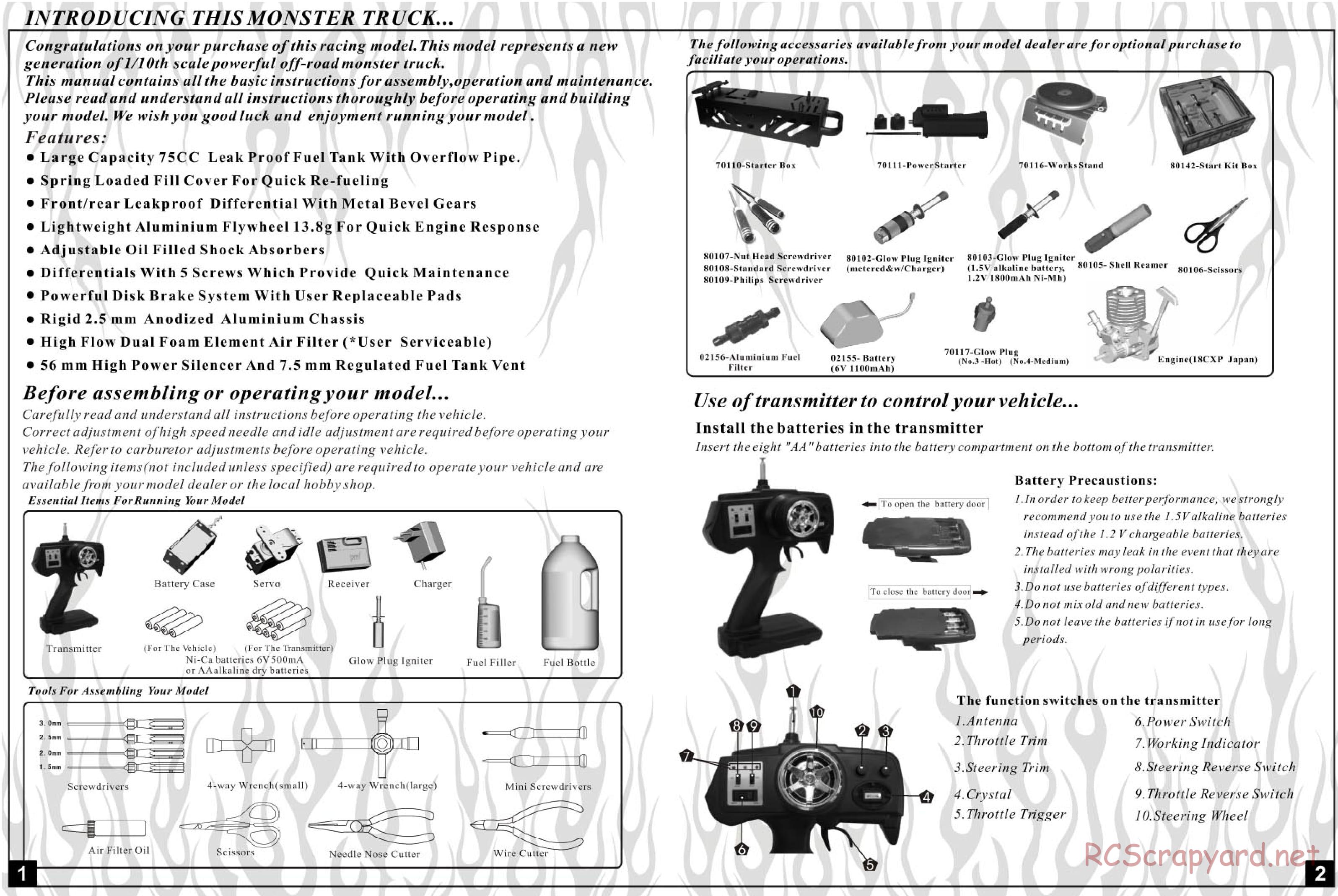 HSP Racing - Tyrannosaurus - 94108 - Manual - Page 2