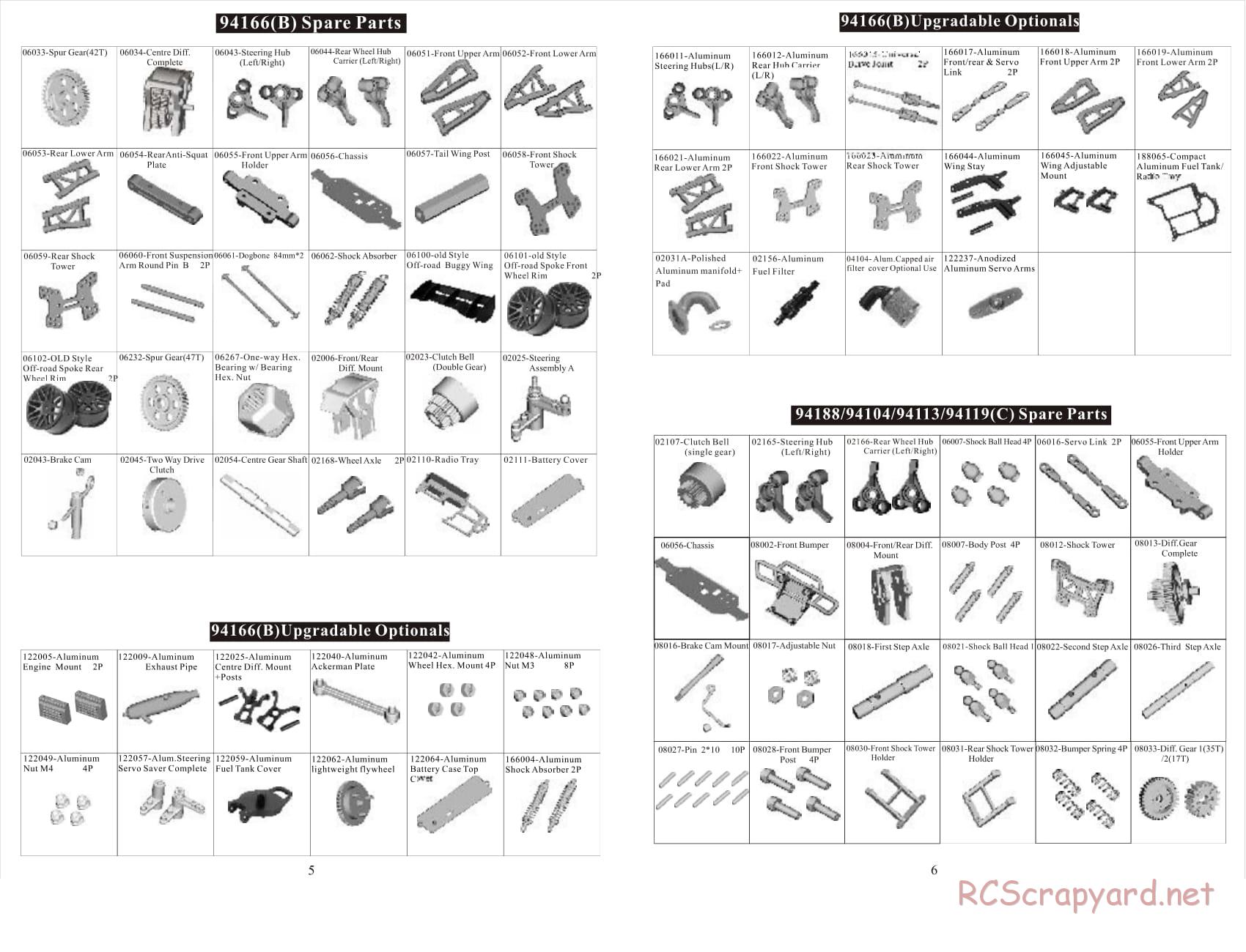 HSP Racing - Backwash - 94166 - Parts List - Page 4