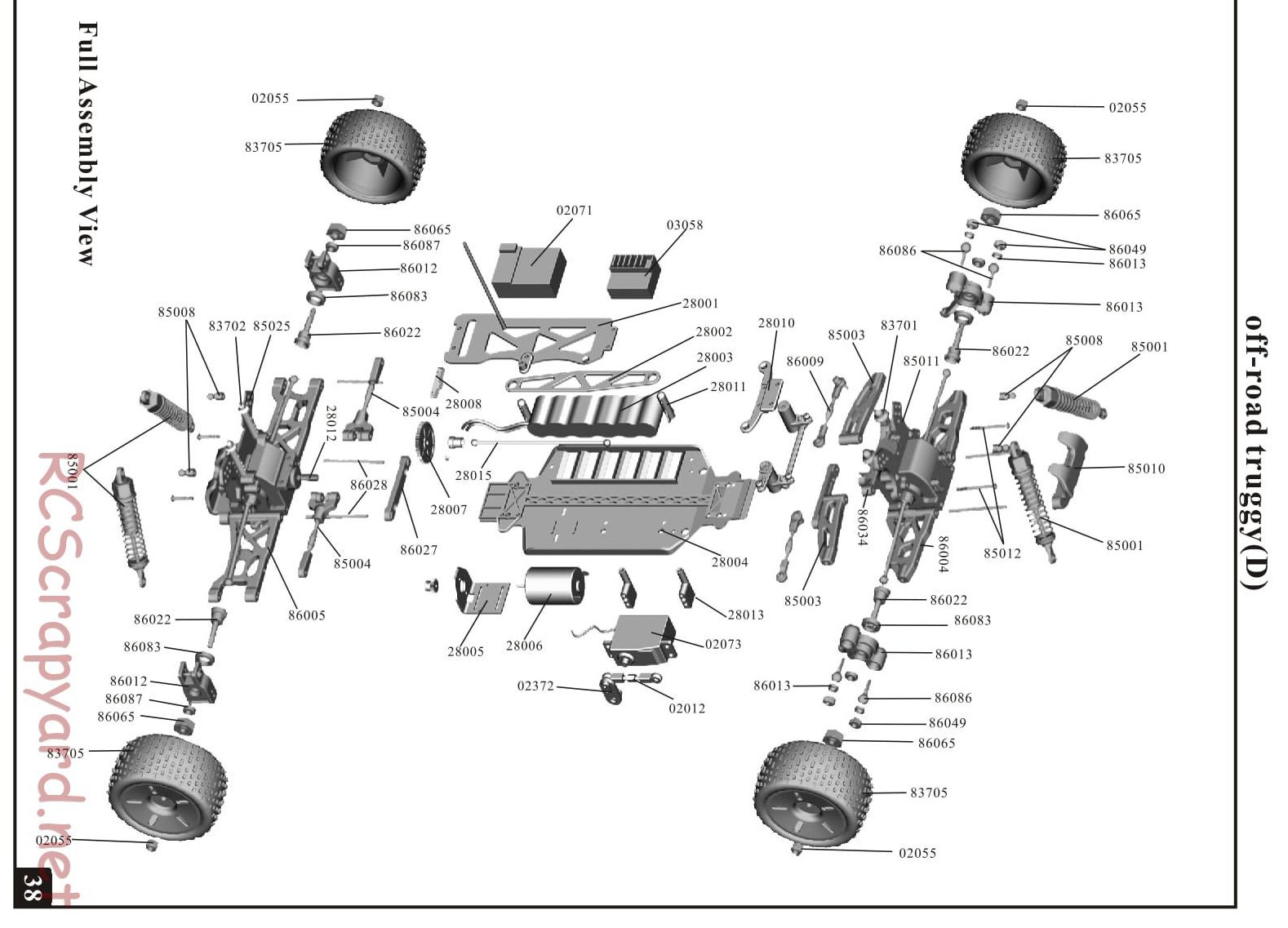 HSP Racing - Hunter - 94183 - Exploded View - Page 1