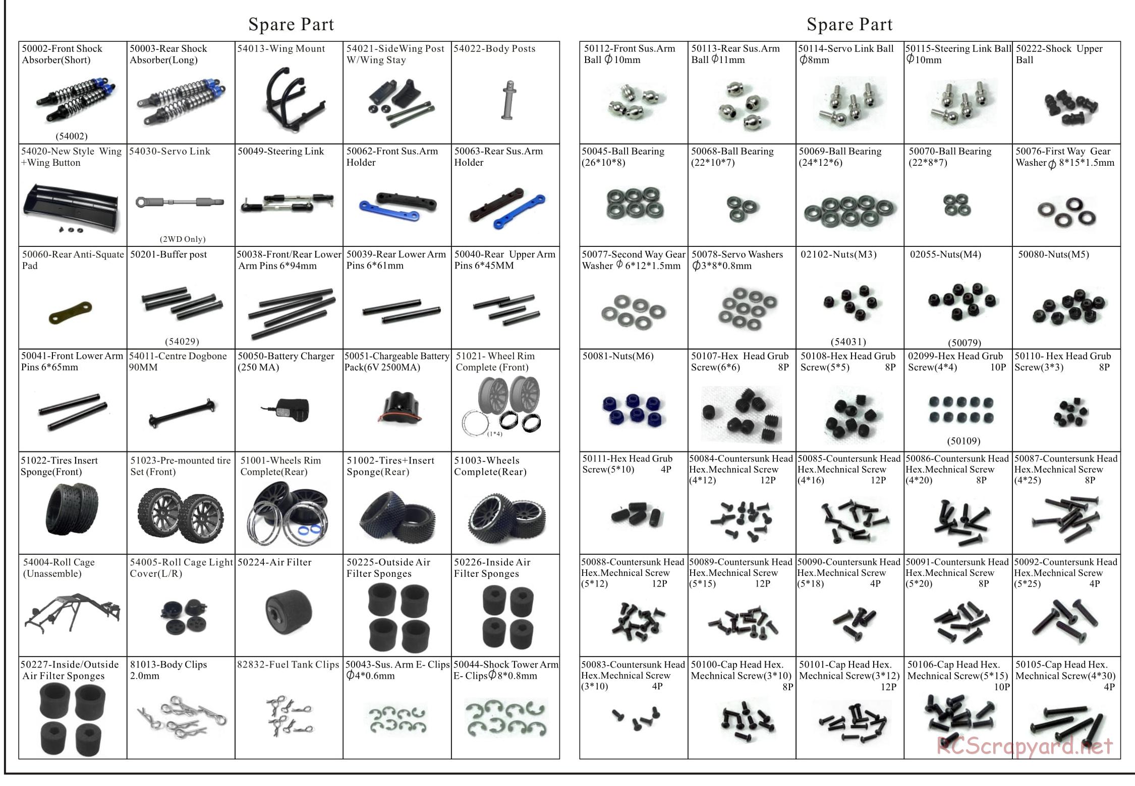 HSP Racing - Bajer - 94054 - Parts List - Page 3