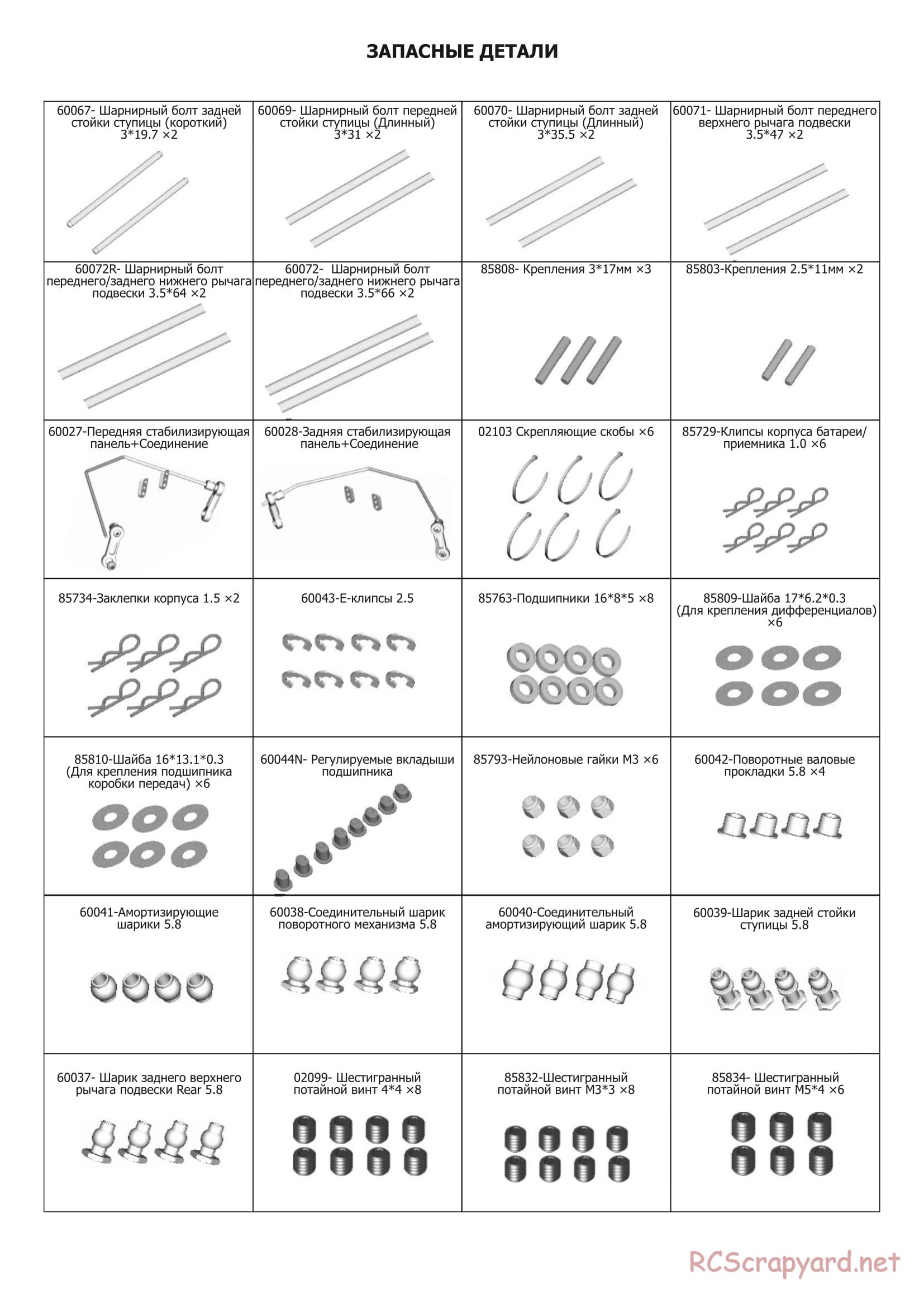 HSP Racing - 1/8 RC Models - Parts List - Page 4