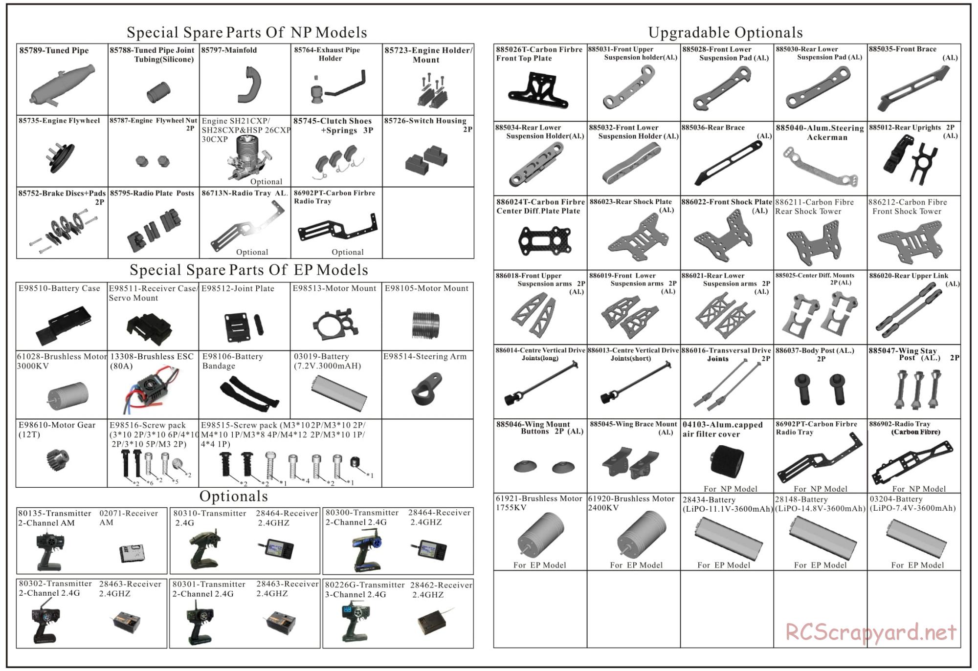 HSP Racing - 1/8 4WD Nitro / Electric Off Road - Parts List - Page 2