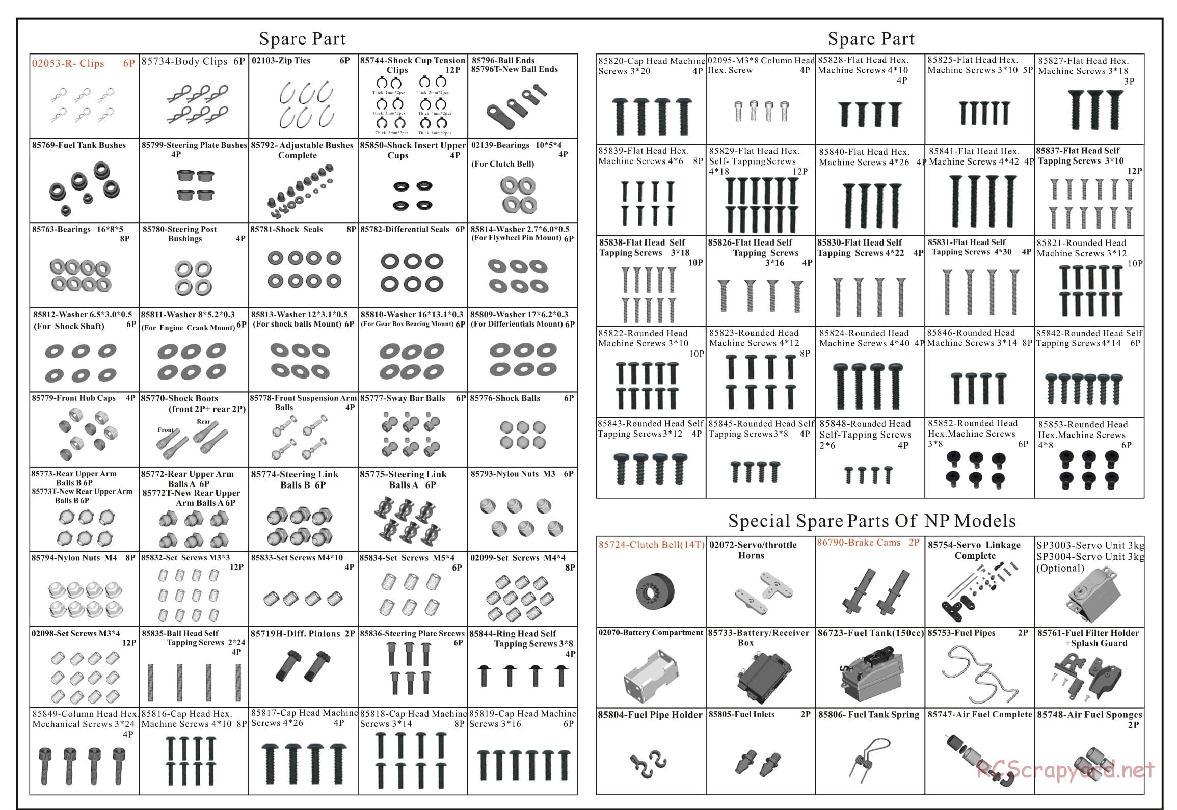 HSP Racing - 1/8 4WD Nitro / Electric Off Road - Parts List - Page 3