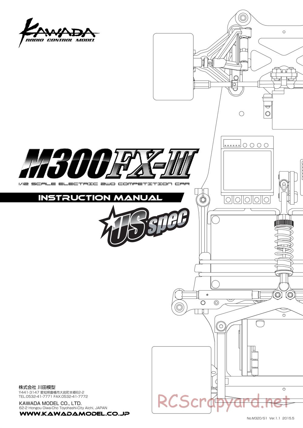 Kawada - M300FX3 US Spec (M300FX III US Spec) - Manual - Page 1