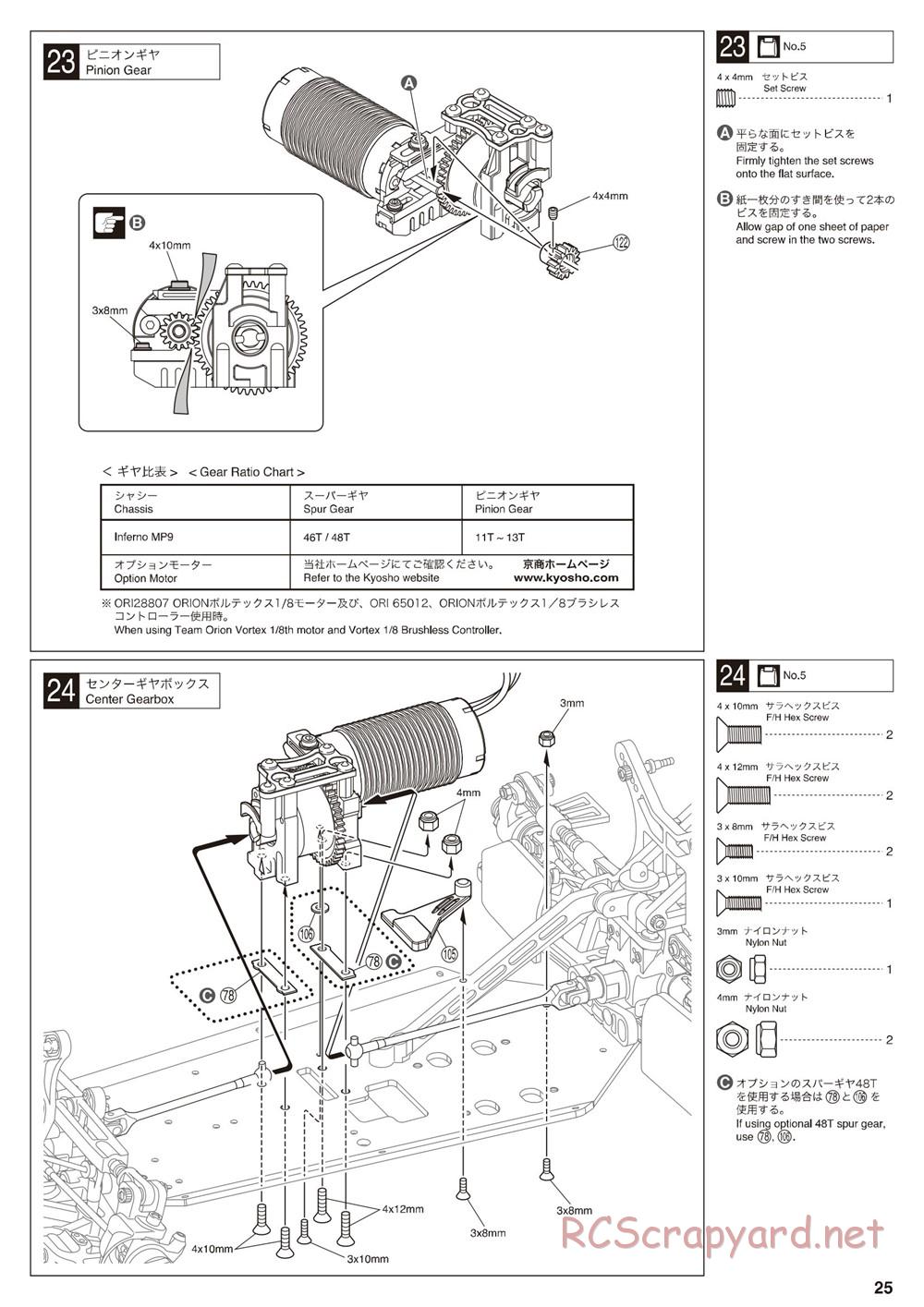 Kyosho - Inferno MP9e - Manual - Page 25