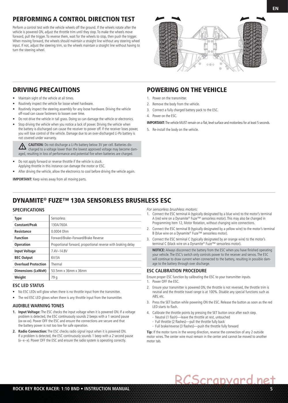 Team Losi - Rock Rey - Rock Racer BND - Manual - Page 5