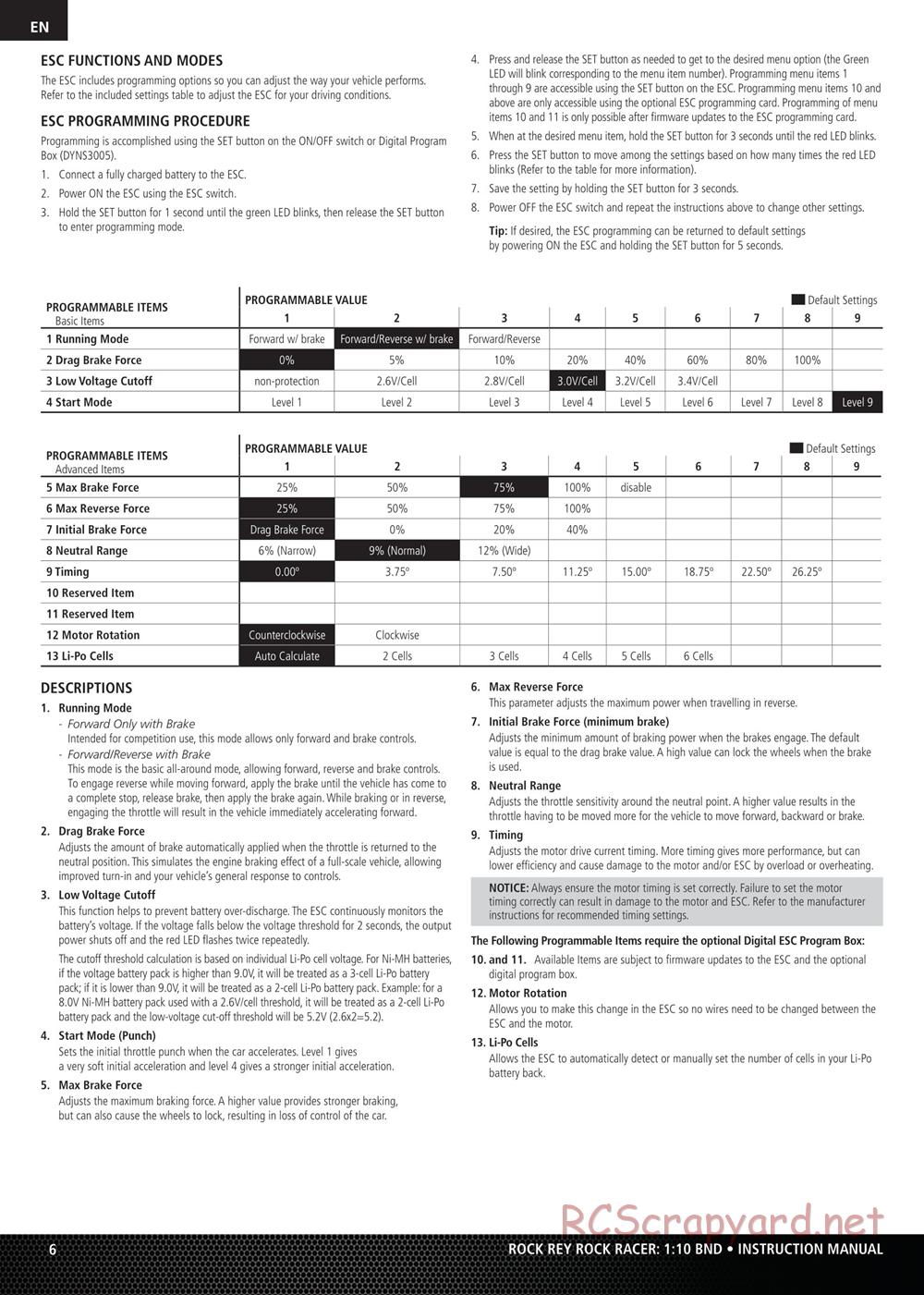 Team Losi - Rock Rey - Rock Racer BND - Manual - Page 6