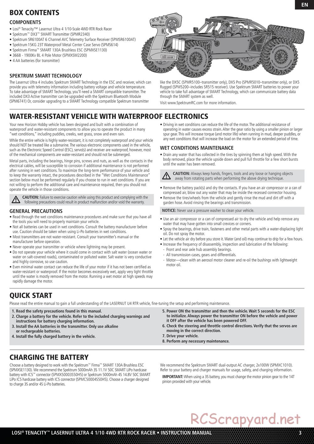 Team Losi - Lasernut U4 Rock Racer - Manual - Page 3