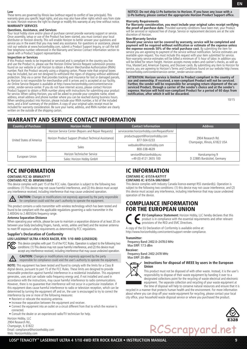 Team Losi - Lasernut U4 Rock Racer - Manual - Page 9