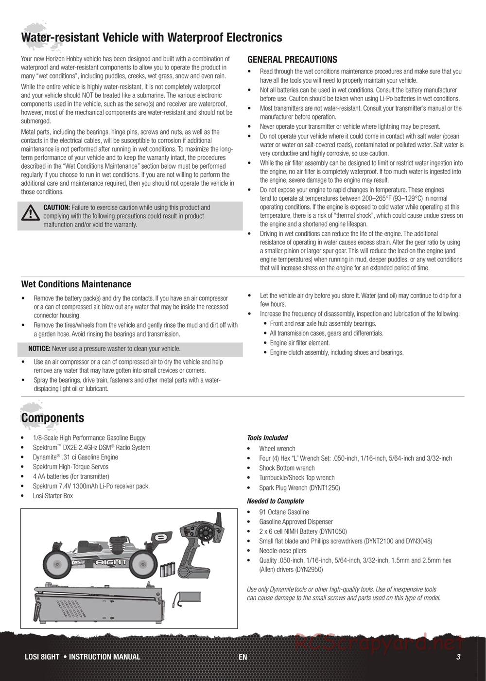 Team Losi - 8ight - Manual - Page 3