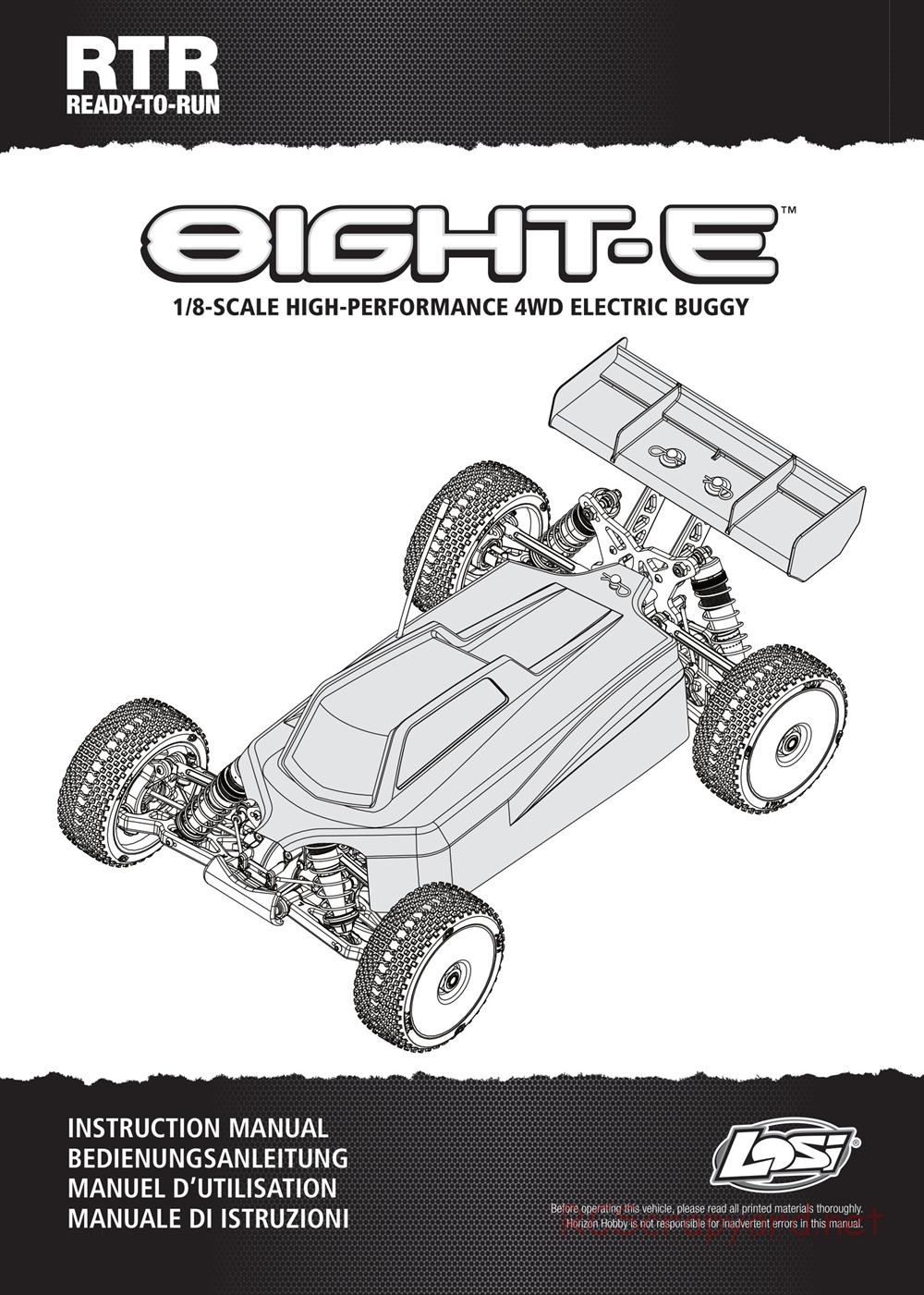 Team Losi - 8ight-E - Manual - Page 1