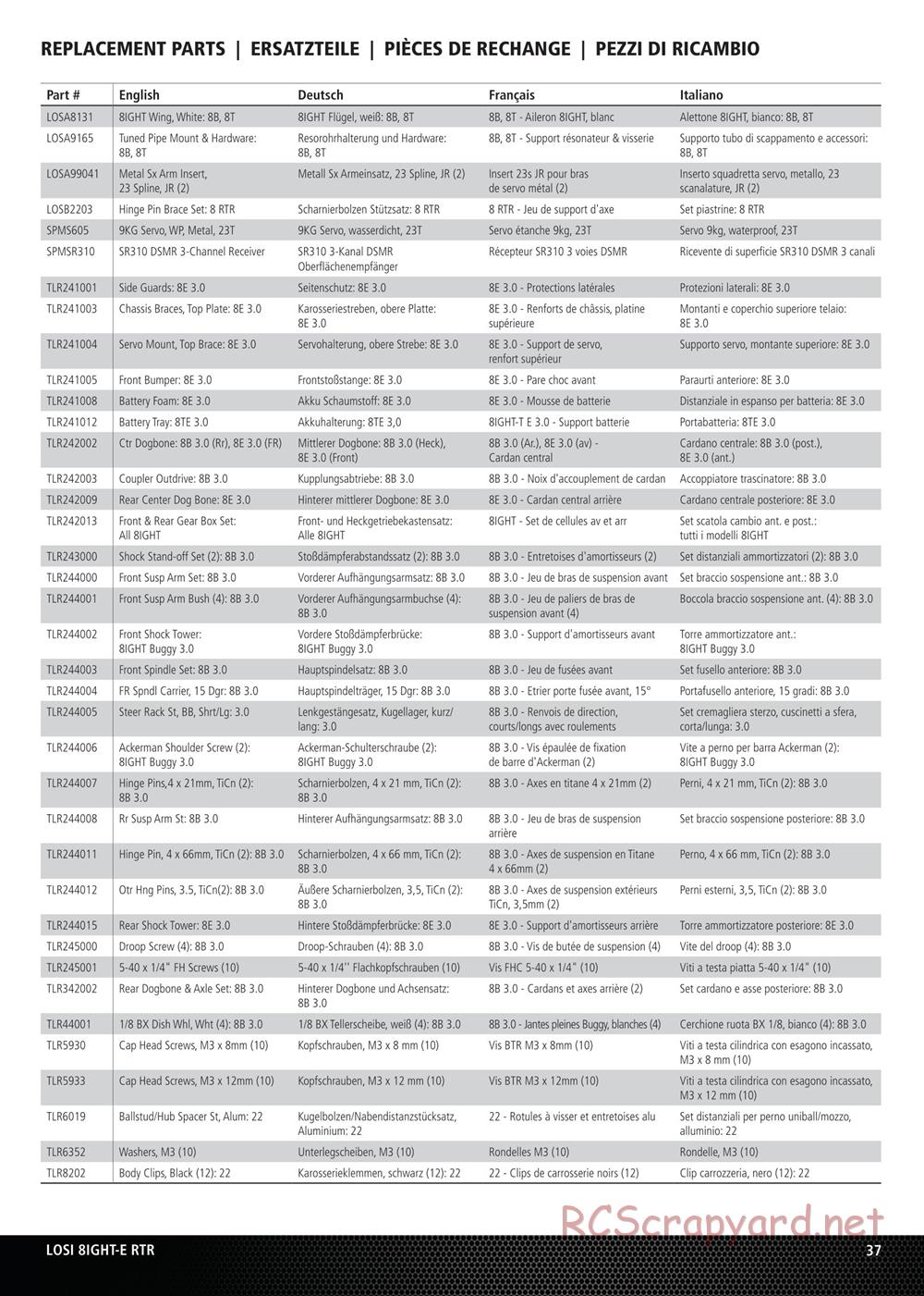 Team Losi - 8ight-E - Manual - Page 13