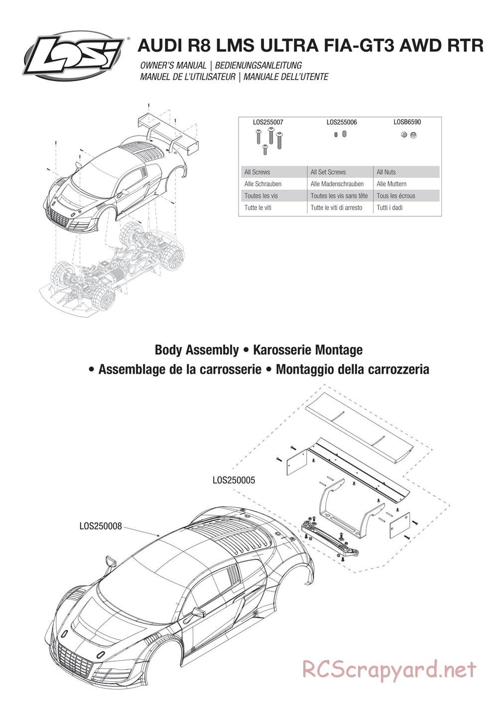 Team Losi - Audi R8 LMS Ultra FIA-GT3 - Manual - Page 17