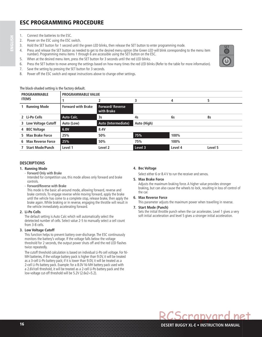 Team Losi - Desert Buggy XL-E - Manual - Page 16