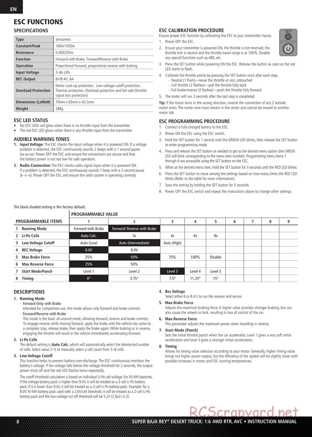 Team Losi - Super Baja Rey - Manual - Page 8