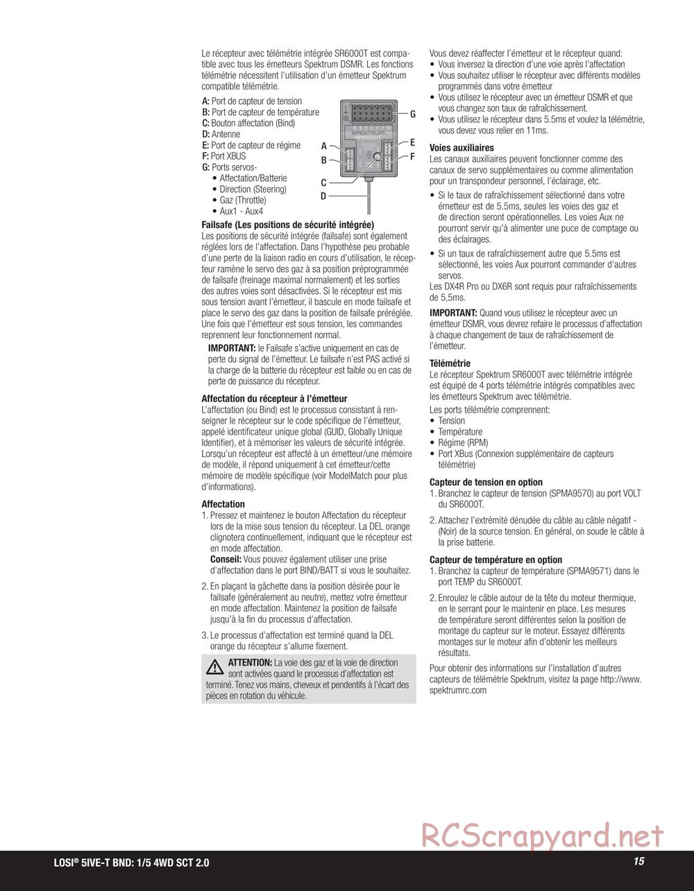 Team Losi - 5ive-T 2.0 SCT - Manual - Page 15