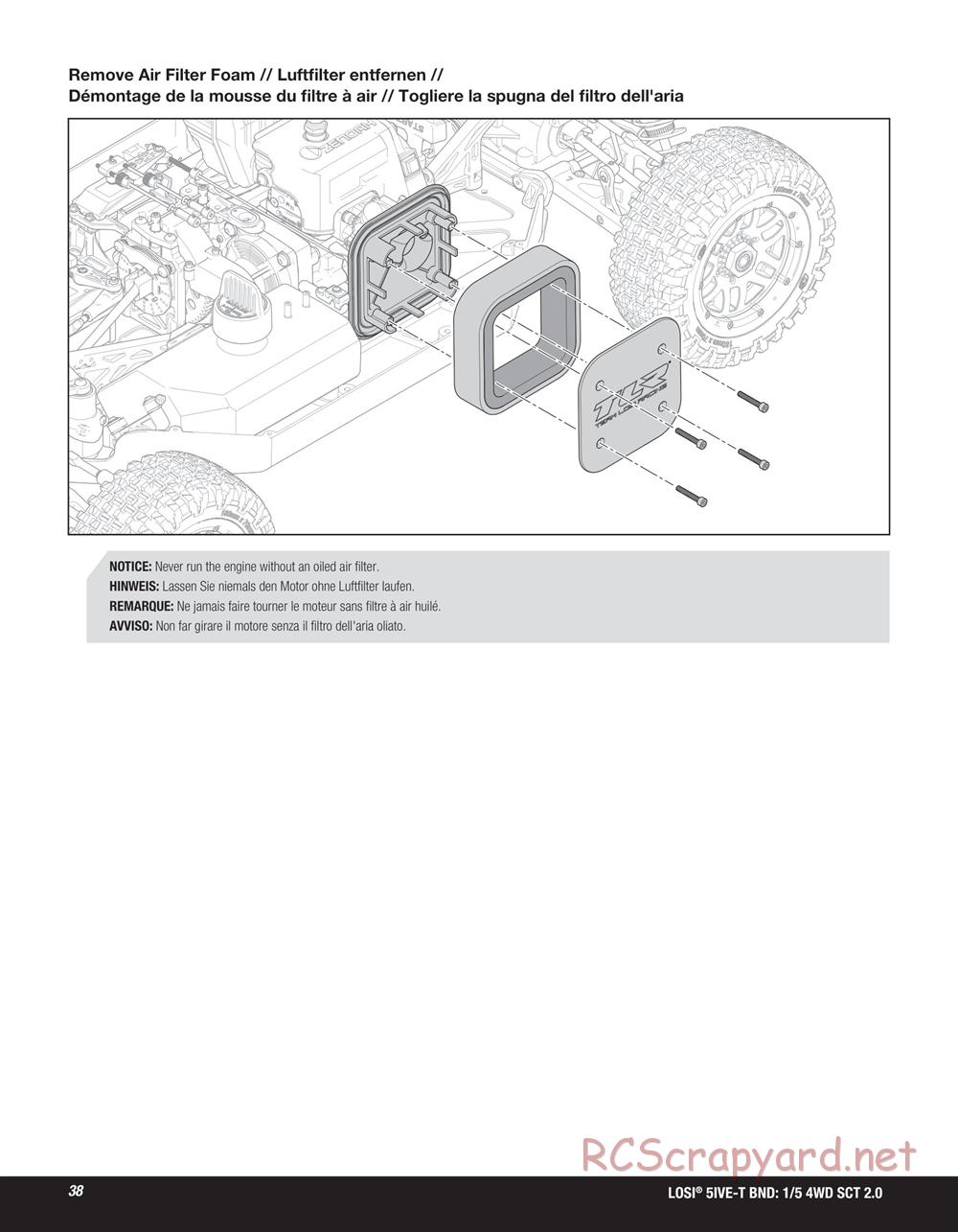 Team Losi - 5ive-T 2.0 SCT - Manual - Page 38