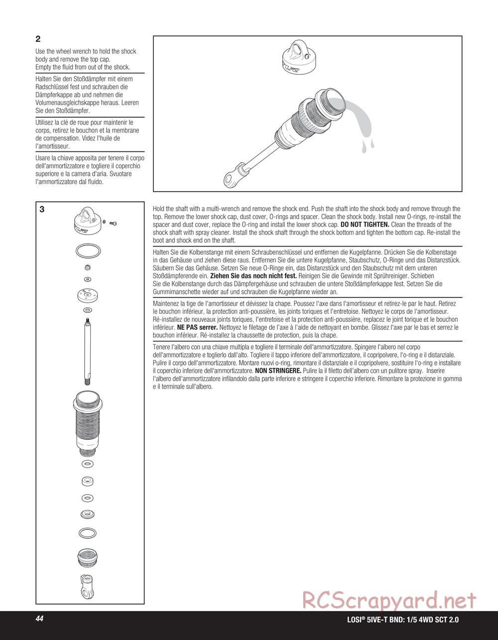 Team Losi - 5ive-T 2.0 SCT - Manual - Page 44