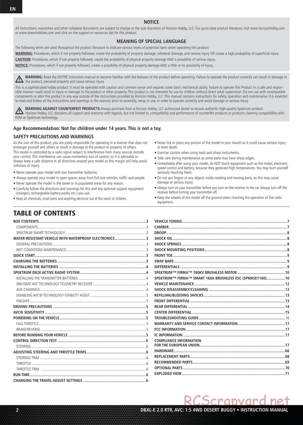 Team Losi - DBXL-E 2.0 - Manual - Page 2