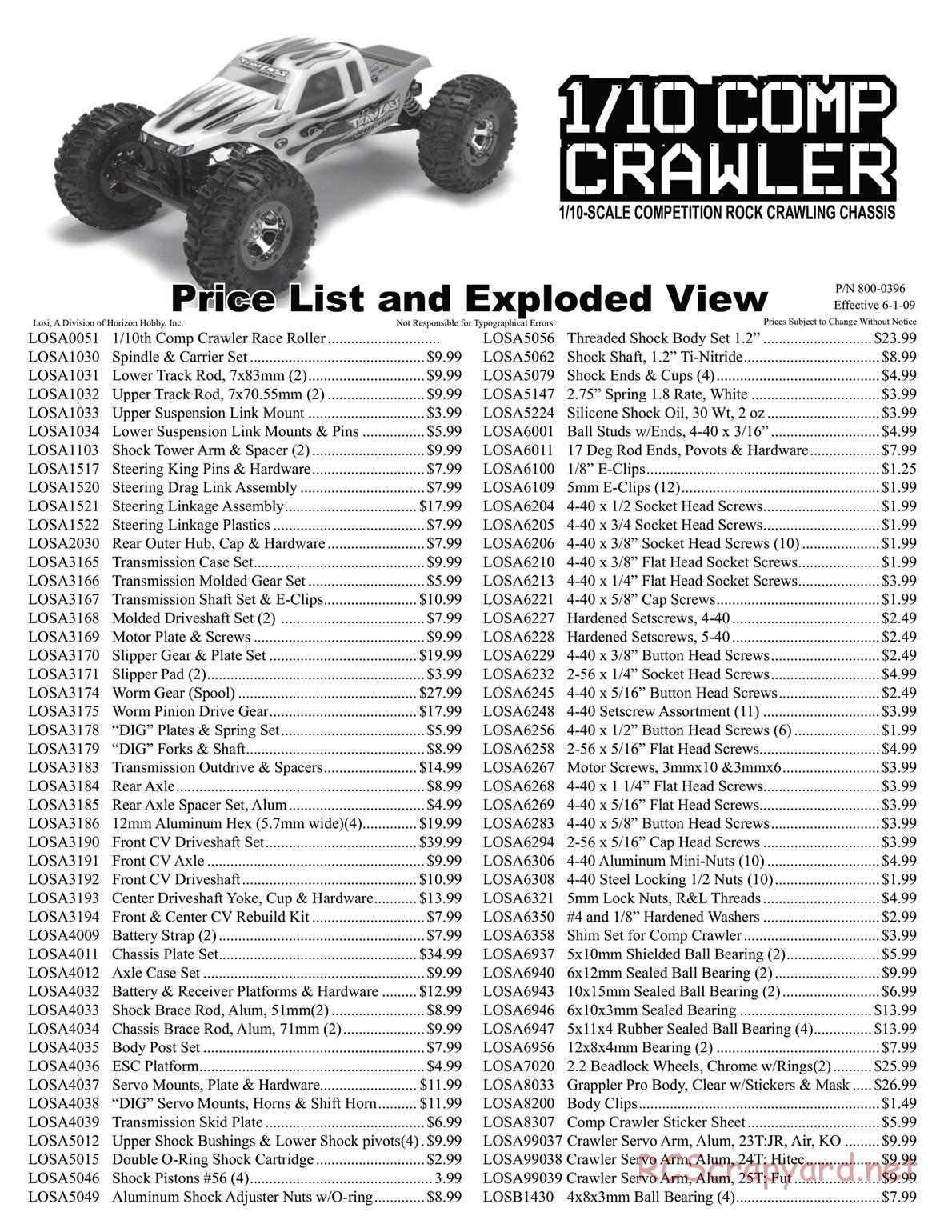 Team Losi - Comp Crawler - Manual - Page 1