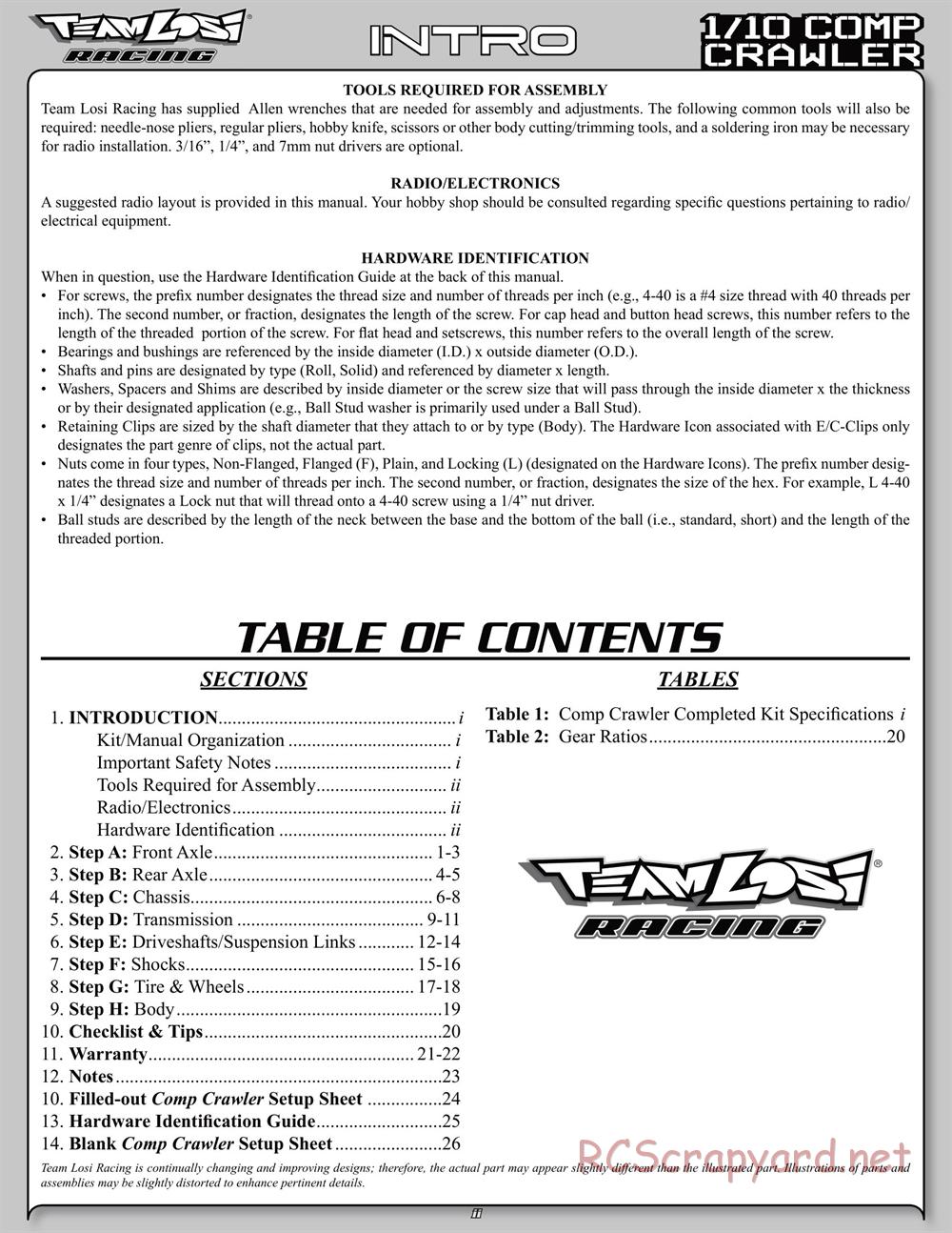 Team Losi - Comp Crawler - Manual - Page 7