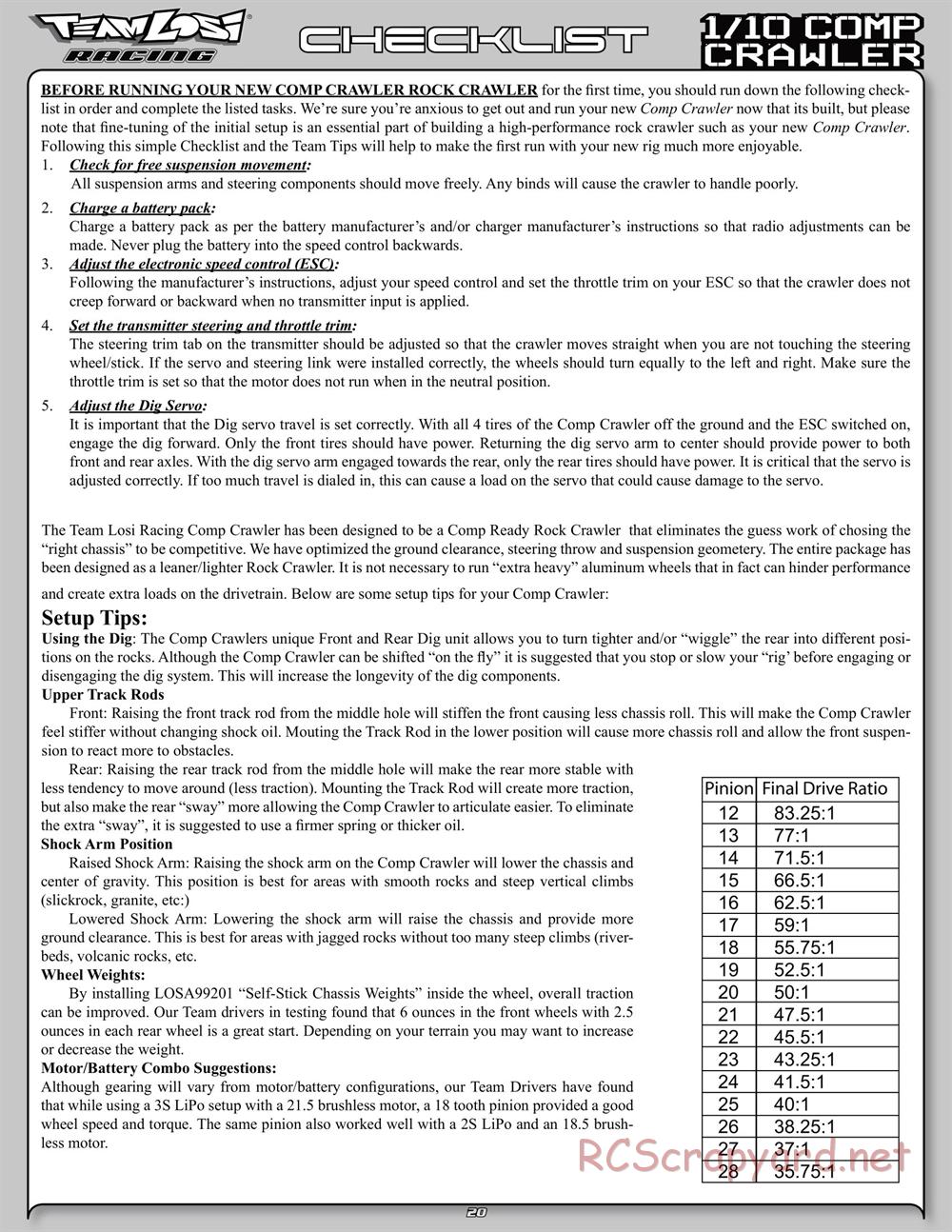 Team Losi - Comp Crawler - Manual - Page 27