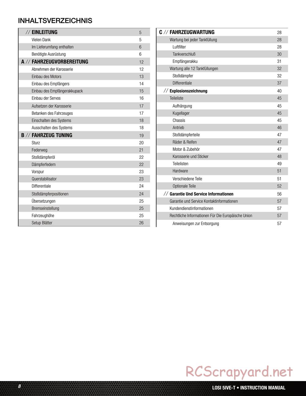 Team Losi - 5ive-T Roller - Manual - Page 8