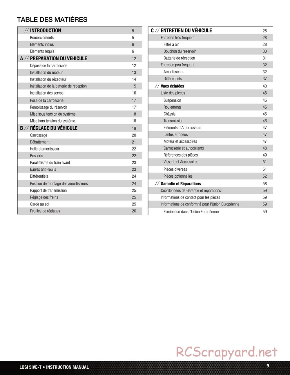 Team Losi - 5ive-T Roller - Manual - Page 9