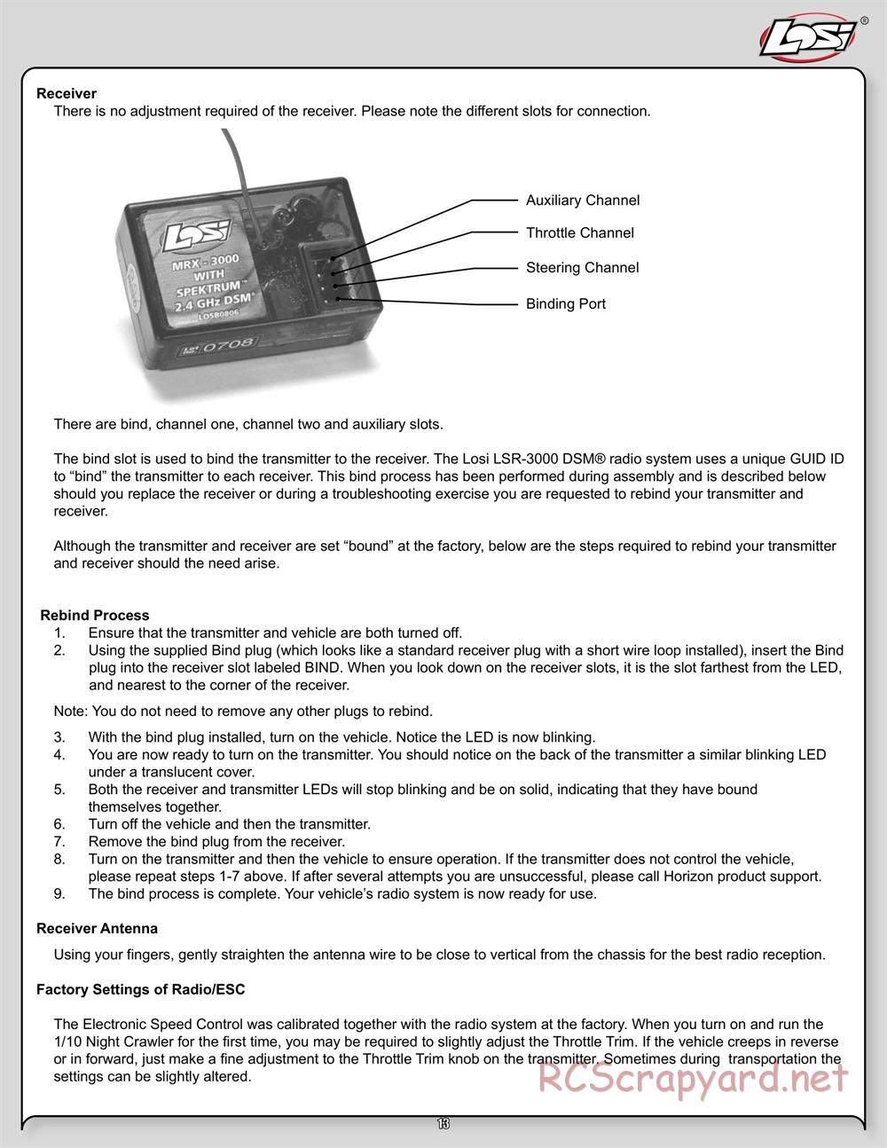 Team Losi - Night Crawler - Manual - Page 13