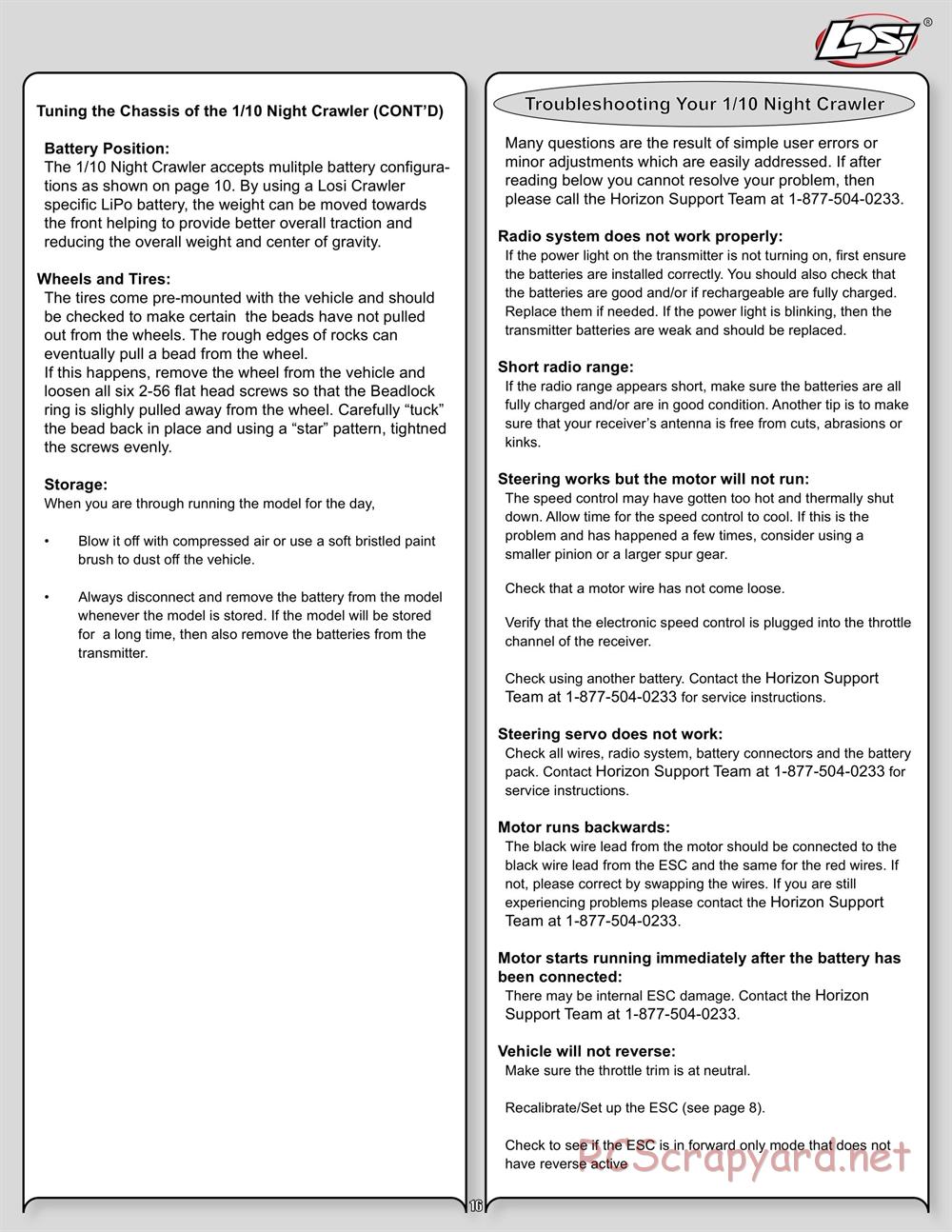 Team Losi - Night Crawler - Manual - Page 16