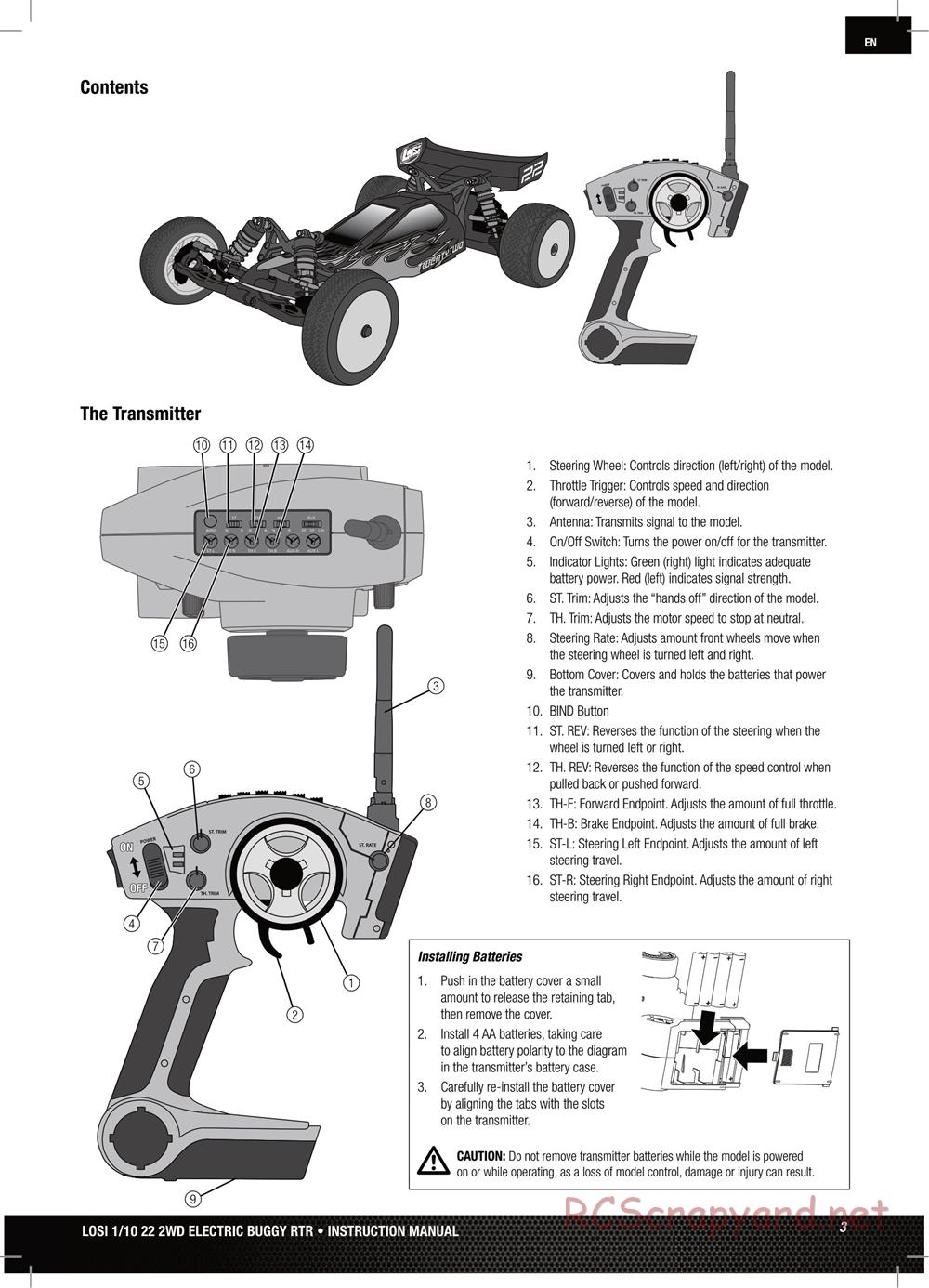 Team Losi - TLR 22 TwentyTwo - Manual - Page 3