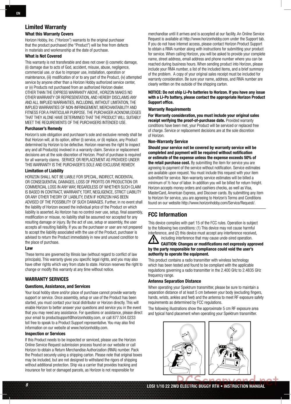 Team Losi - TLR 22 TwentyTwo - Manual - Page 8