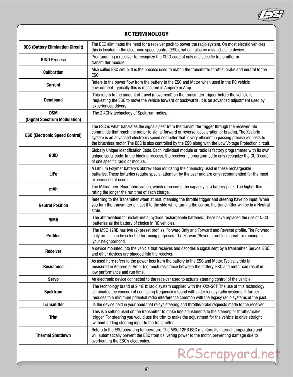 Team Losi - Mini Stronghold SCT - Manual - Page 9