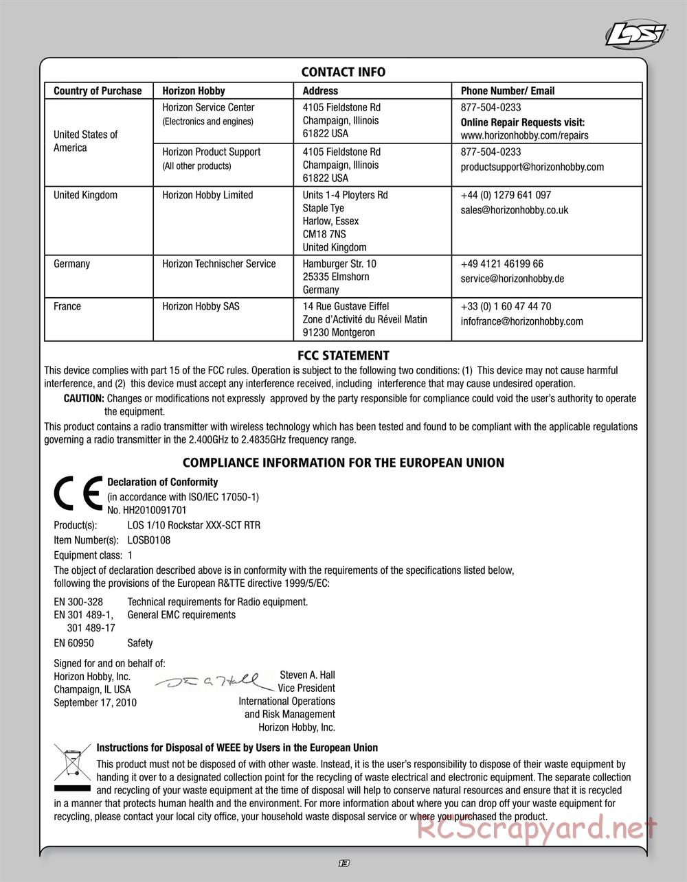 Team Losi - Mini Stronghold SCT - Manual - Page 13