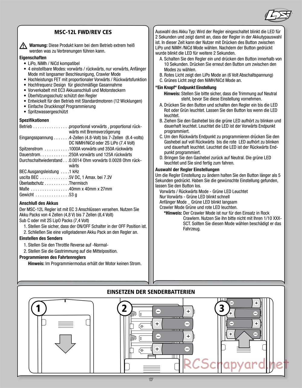 Team Losi - Mini Stronghold SCT - Manual - Page 17