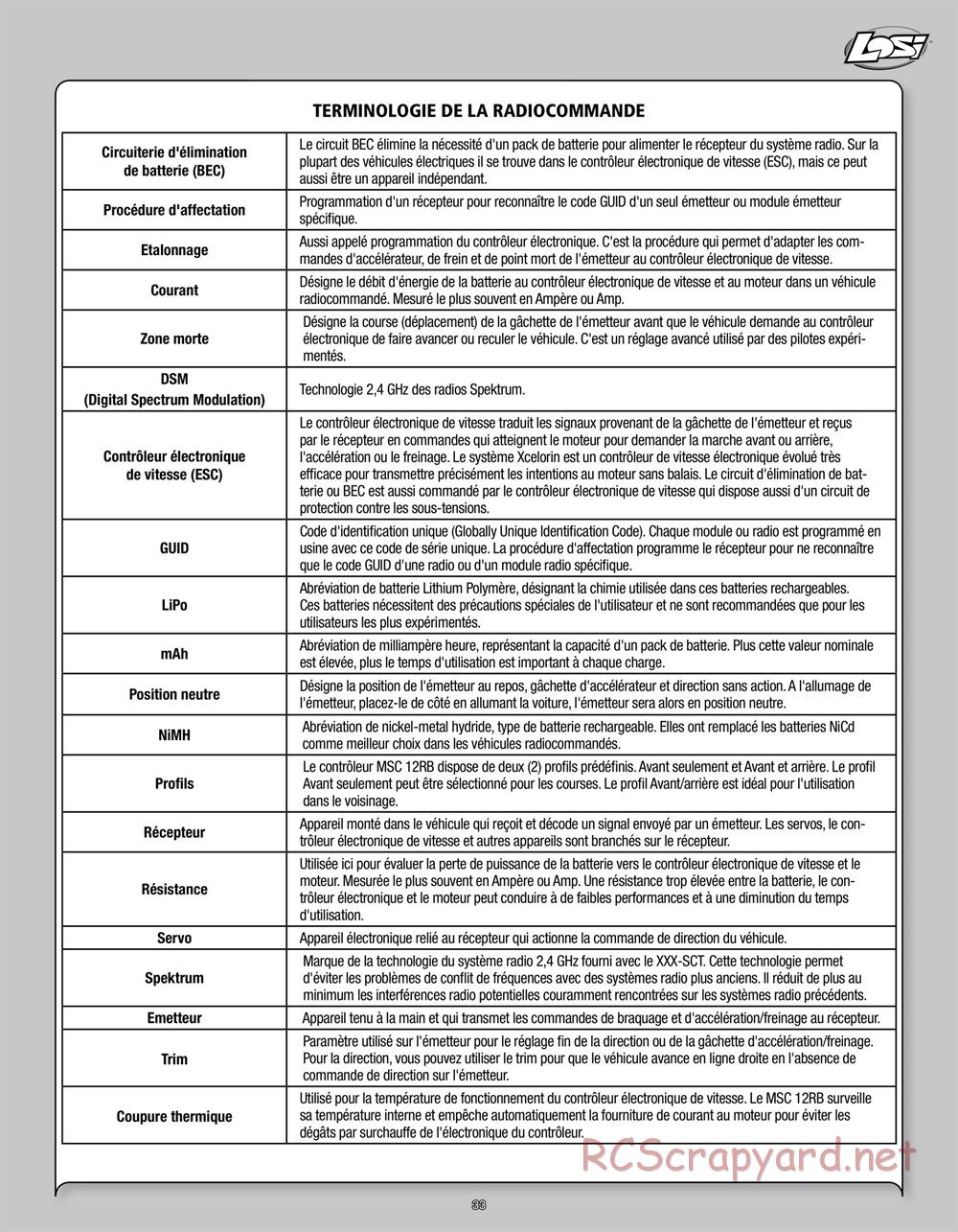 Team Losi - Mini Stronghold SCT - Manual - Page 33