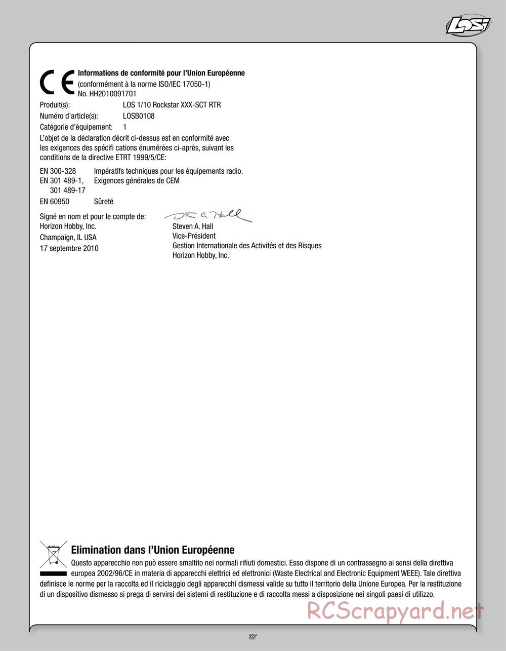 Team Losi - Mini Stronghold SCT - Manual - Page 37