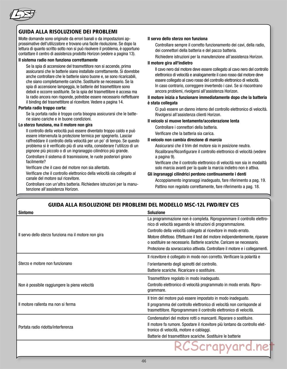 Team Losi - Mini Stronghold SCT - Manual - Page 44