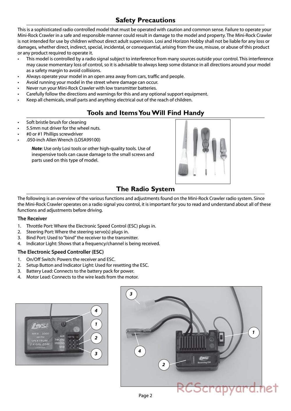 Team Losi - Mini Rock Crawler - Manual - Page 2